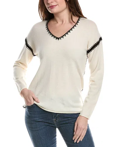 Johnny Was The Whipstitch Wool & Cashmere-blend Sweater In White