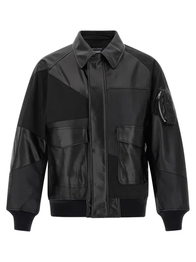 Comme Des Garçons Panel Construction Bomber Jacket In Black