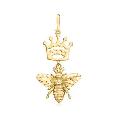 Ross-simons 14kt Yellow Gold Queen Bee Pendant In Gold