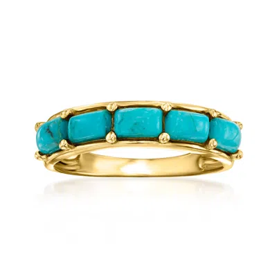 Ross-simons Turquoise Ring In 18kt Gold Over Sterling In Gold