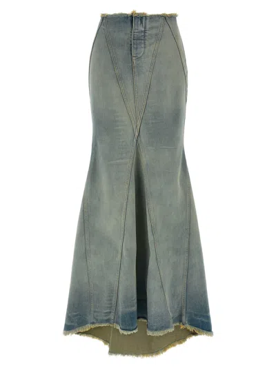 Off-white High Waist Skirt Featuring Panel Detailing In Gray