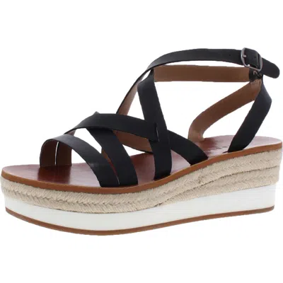 Lucky Brand Jasmei Womens Leather Espadrille Wedge Sandals In Multi