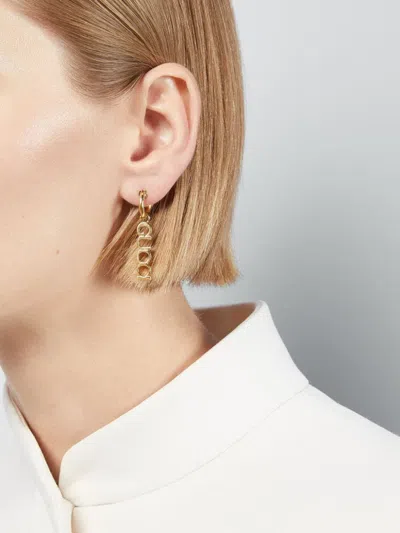 Gucci Logo Hoop Earrings In Gold