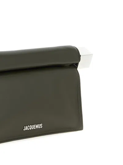Jacquemus La Pochette Rond Carré Clutch Green In Green