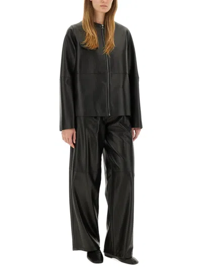 Zona20 Milano Leather "cartago" Jacket In Black