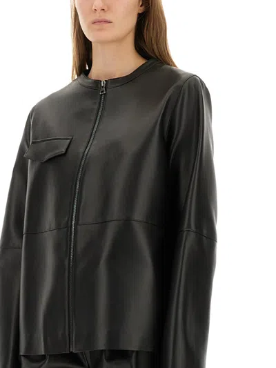Zona20 Milano Leather "cartago" Jacket In Black