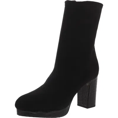 Donald J Pliner Zari Womens Faux Suede Block Heel Mid-calf Boots In Black