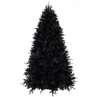Hivvago 7.5ft Black Christmas Tree With 500 White Led Lights In Black