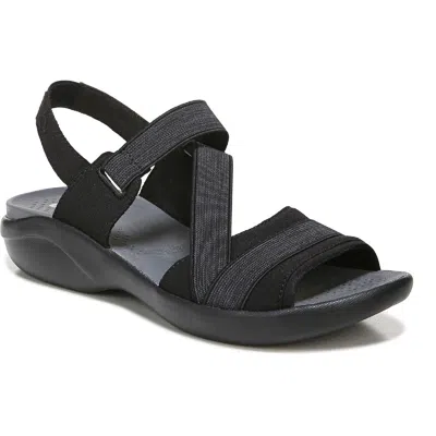 Bzees Chance Womens Slip On Comfort Wedge Sandals In Black