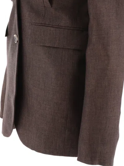 Loewe Linen Single-breasted Tailored Jacket Jackets Brown In Brown