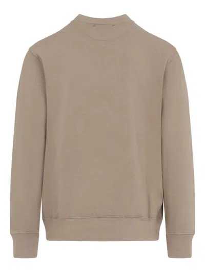 Golden Goose College Print Crewneck Cotton Sweatshirt In Neutral