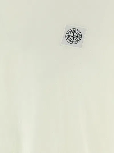 Stone Island Embroidered Cotton Jersey T-shirt In Neutral