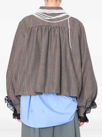 Kolor Checked Jacket In Gray