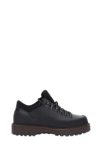 Diemme Cornaro Sneakers With Worked Suede Upper In Black