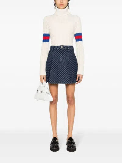Gucci Maglione Lavorato A Maglia A Trecce Knitwear White In Neutral