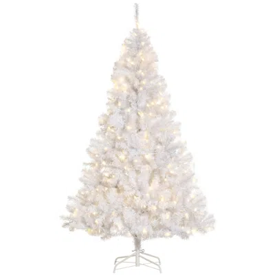 Hivvago 6 Ft Tall Prelit Christmas Tree Douglas Fir Artificial Christmas Tree With Realistic Branches In Neutral