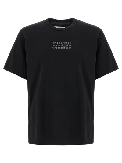 Mm6 Maison Margiela Numeric Signature Mm6 T-shirt Black In Black