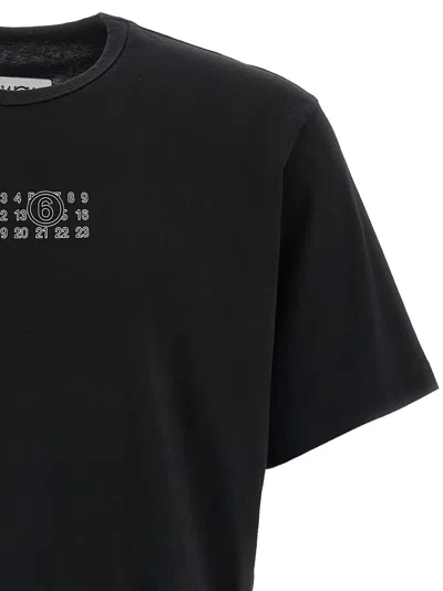 Mm6 Maison Margiela Numeric Signature Mm6 T-shirt Black In Black