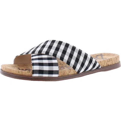 Sam Edelman Hattie Womens Criss-cross Front Slides Strap Sandals In Multi