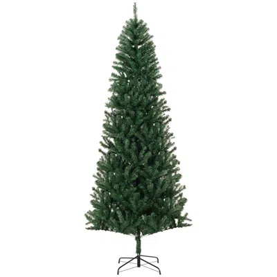 Hivvago 8 Ft Tall Unlit Slim Fir Artificial Christmas Tree With Realistic Branches In Green