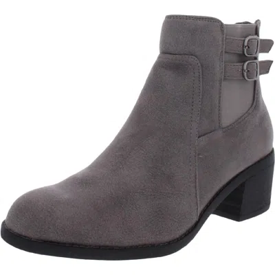 Bella Vita Merilyn Womens Faux Suede Block Heel Chelsea Boots In Gray