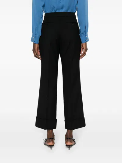 Gucci Pantaloni Sartoriali In Lana A Vita Media Trousers Black In Black