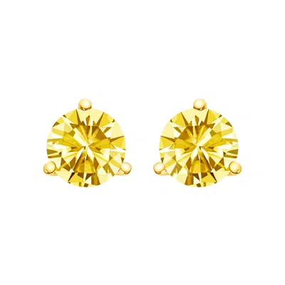 Haus Of Brilliance 14k Yellow Gold 3-prong Martini Set 1.0 Cttw Yellow Lab Grown Diamond Solitaire S In Gold
