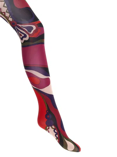 Pucci Patterned Printed Tights Socks Multicolor In Multi