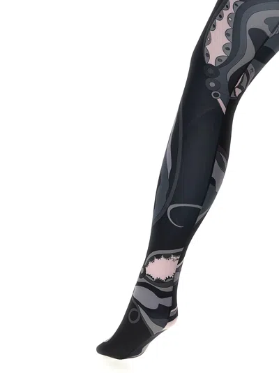 Pucci Patterned Printed Tights Socks Multicolor In Blue