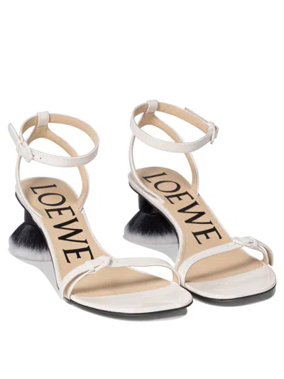 Loewe Petal Brush Sandals White In White