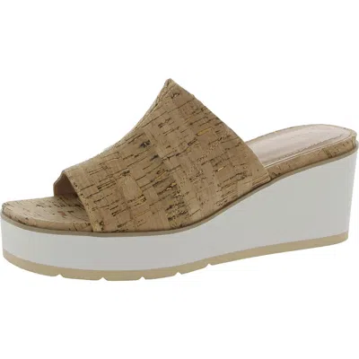 Nydj Rysa Womens Comfort Insole Slip On Wedge Sandals In Neutral