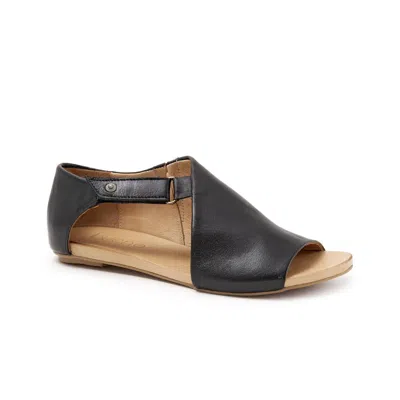 Bueno Kale Womens Padded Insole Open Toe Flats In Black