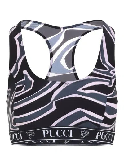 Pucci Sports Bra With Print Clothing In Black