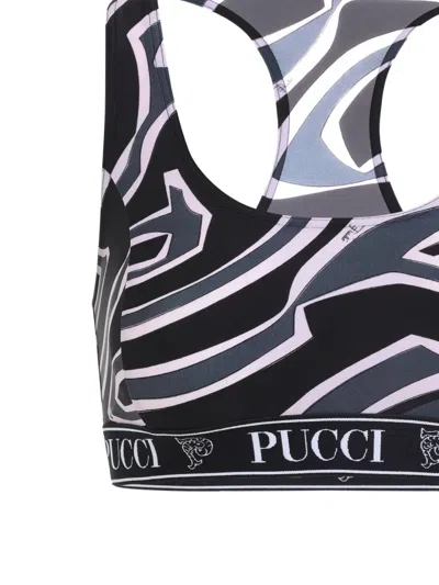 Pucci Sports Bra With Print Clothing In Black