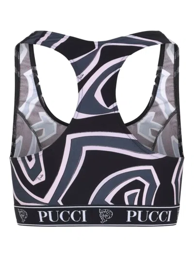 Pucci Sports Bra With Print Clothing In Black