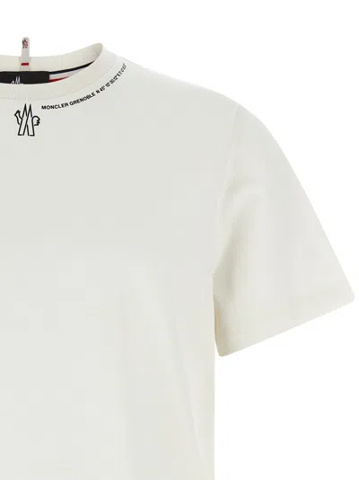 Moncler Crew Neck Printed Short Sleeve T-shirt In White