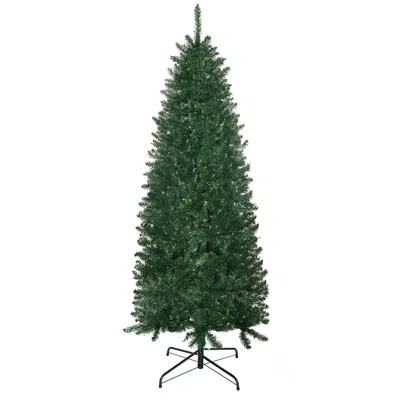 Hivvago 6 Ft Tall Unlit Slim Fir Artificial Christmas Tree With Realistic Branches In Green