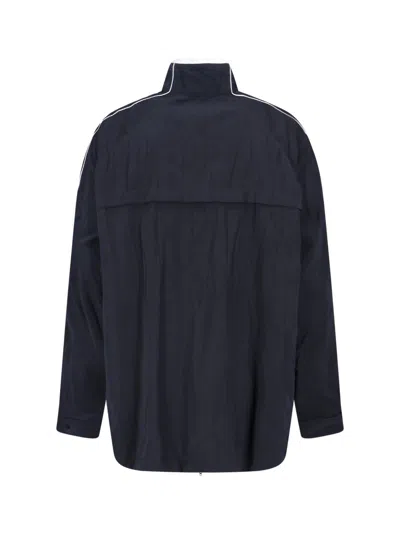 Balenciaga Modern Jacket With Buttoned Cuffs And High Collar In Black