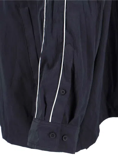 Balenciaga Modern Jacket With Buttoned Cuffs And High Collar In Black