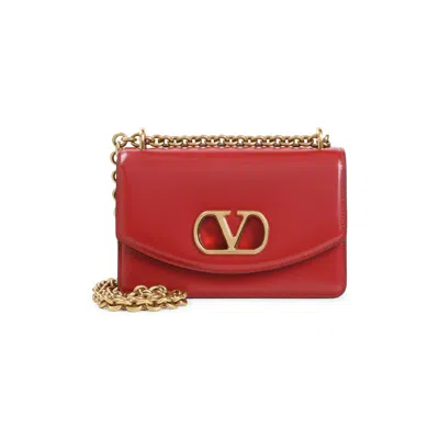 Valentino Garavani Garavani Vain Small Shoulder Bag In Shiny Calfskin Woman Rosso Valentino Uni