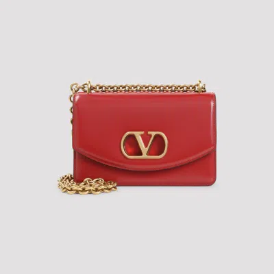 Valentino Garavani Garavani Vain Small Shoulder Bag In Shiny Calfskin Woman Rosso Valentino Uni