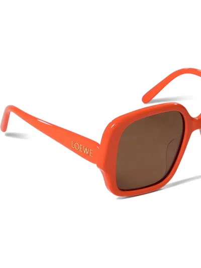 Loewe Square Frame Slim Sunglasses And Lenses In Orange