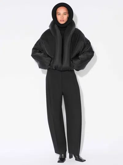 Alaïa Taffeta Padded Bomber Jacket In Black