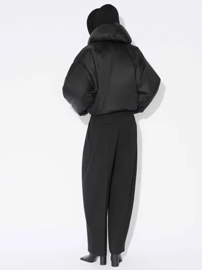 Alaïa Taffeta Padded Bomber Jacket In Black