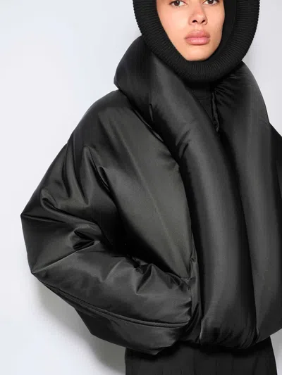 Alaïa Taffeta Padded Bomber Jacket In Black