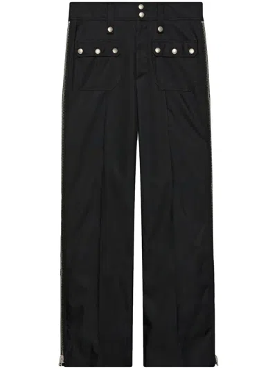 Gucci Stud-embellished Straight-leg Pants In Black