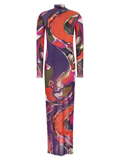 Pucci Orchid Print Dress In Multi