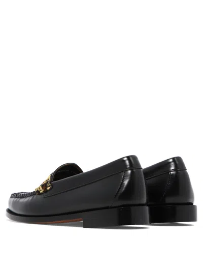 G.h. Bass & Co. Leopard-print Strap Loafers In Black