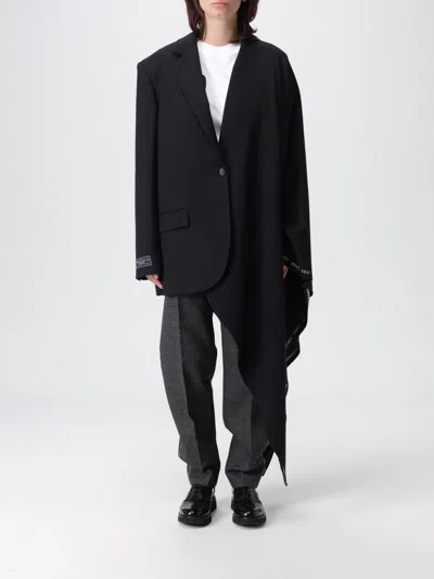 Moschino Asymmetrical Black Blazer In Blue