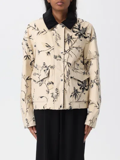 Woolrich Jacket With Patterned Velvety Finish In Neutral